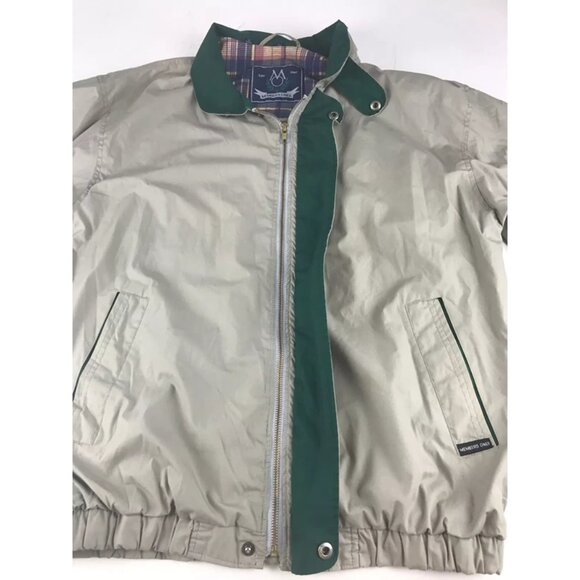 Members Only Mens Beige Lined Lining Pockets Full‎ Zip Windbreaker Jacket Size L - Picture 7 of 16